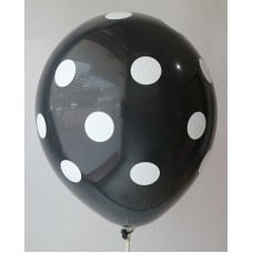 Black - White Polkadots Printed Balloons 
